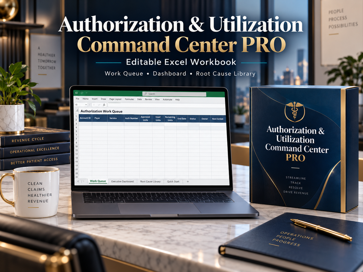 Authorization & Utilization Command Center PRO | Prior Auth Excel Work Queue