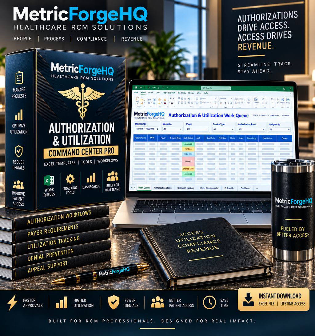 Authorization & Utilization Command Center PRO | Prior Auth Excel Work Queue