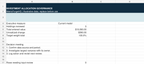 Actual Excel workbook screenshot of Investment Allocation Governance Suite executive view with fictional holdings value, unrealized change, and target weights.