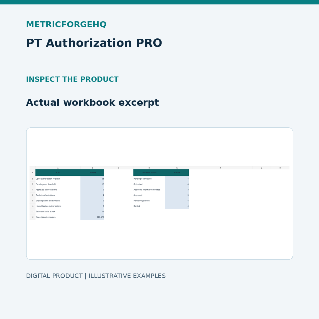 PT Authorization PRO — Actual Preview