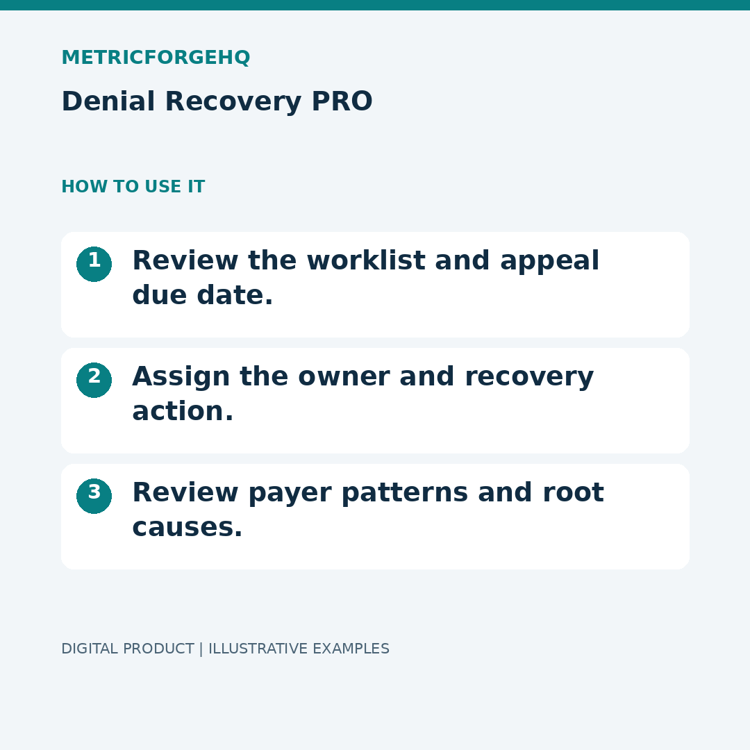 Denial Recovery PRO — Workflow