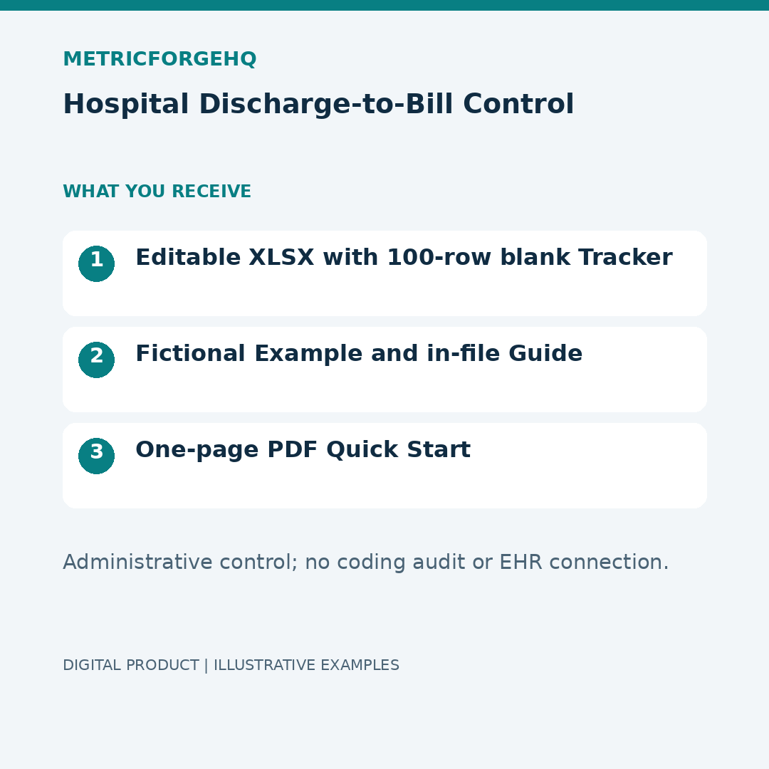 Hospital Discharge-to-Bill Control — Contents