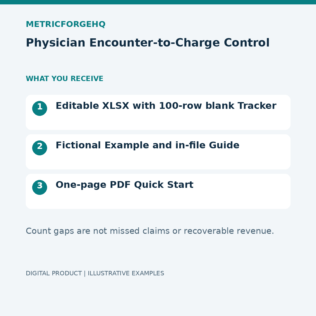 Physician Encounter-to-Charge Control — Contents