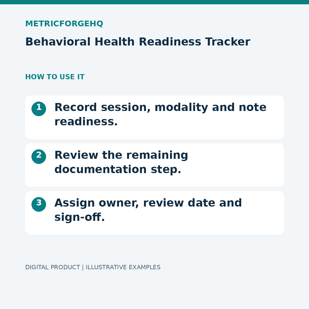 Behavioral Health Readiness Tracker — Workflow