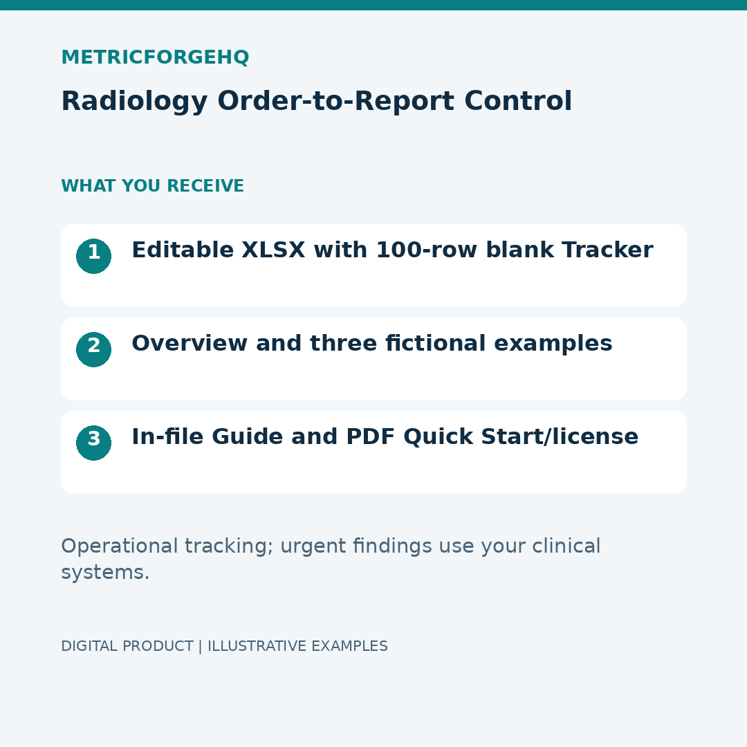 Radiology Order-to-Report Control — Contents