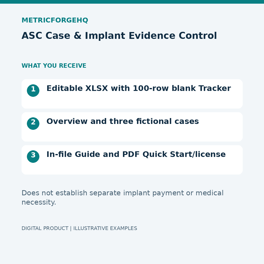 ASC Case & Implant Evidence Control — Contents