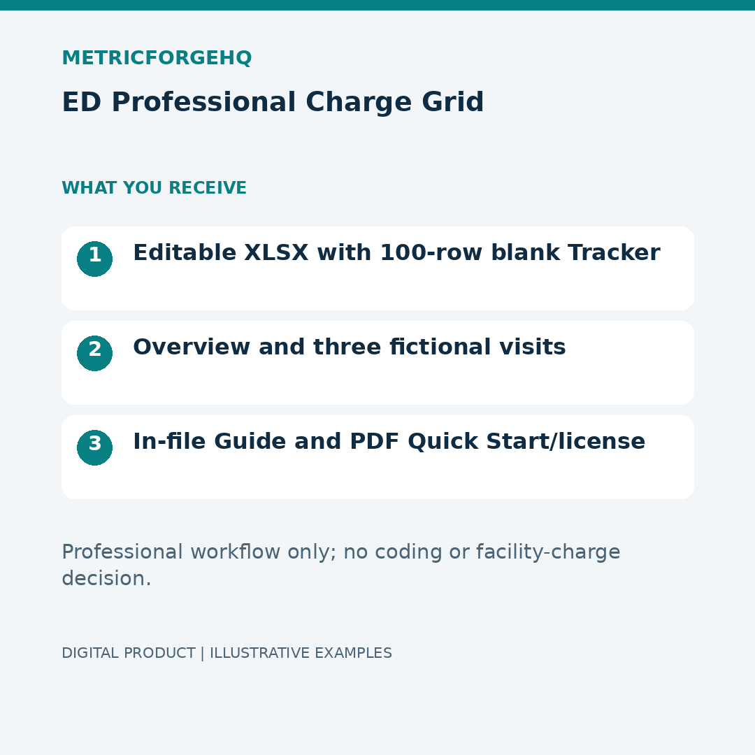 ED Professional Charge Grid — Contents