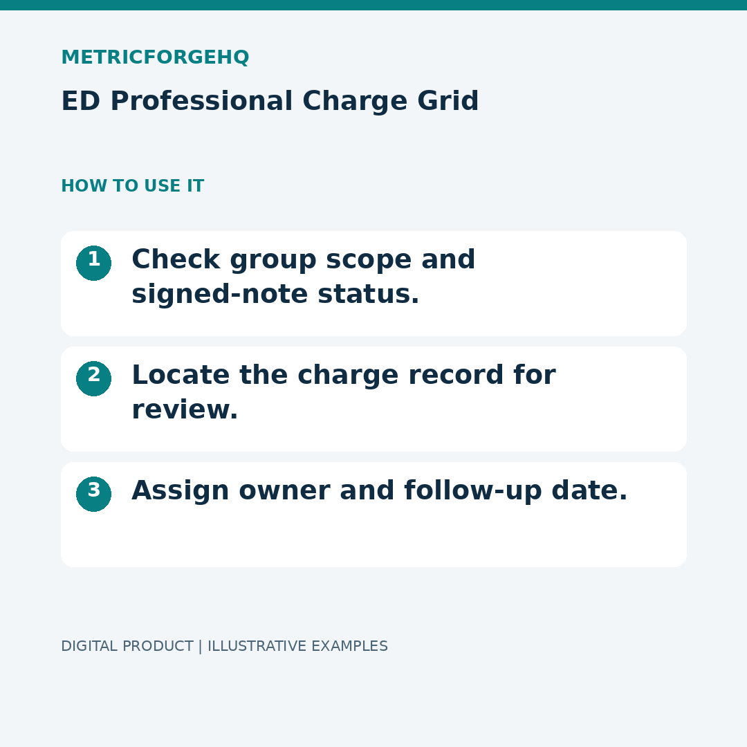 ED Professional Charge Grid — Workflow