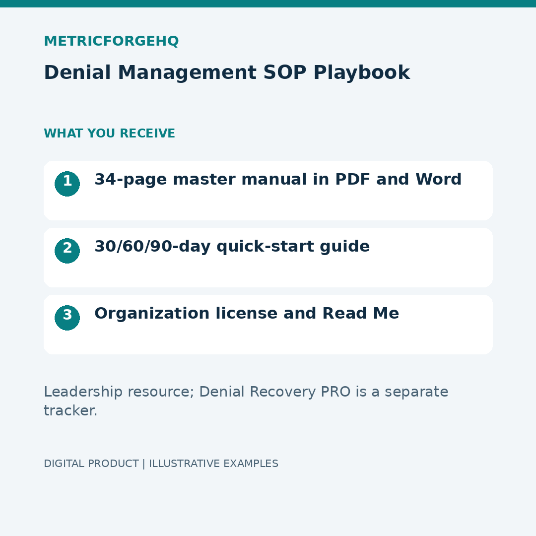 Denial Management SOP Playbook — Contents