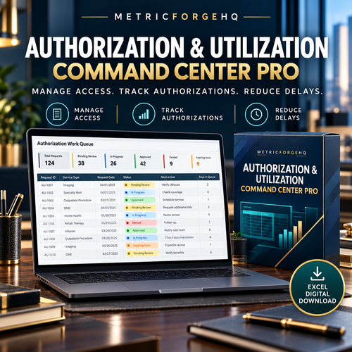 Authorization & Utilization Command Center PRO — owned MetricForgeHQ product cover