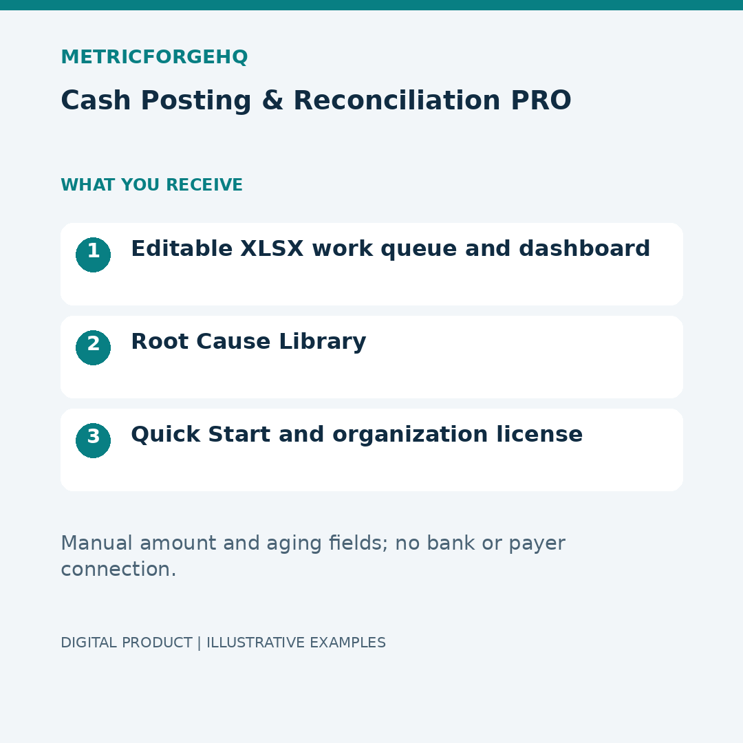 Cash Posting & Reconciliation PRO — Contents