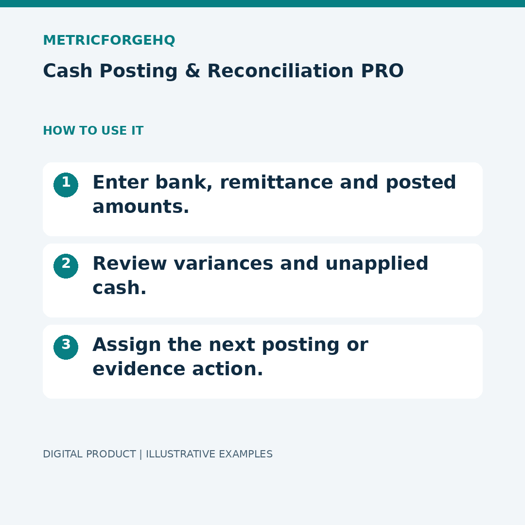 Cash Posting & Reconciliation PRO — Workflow