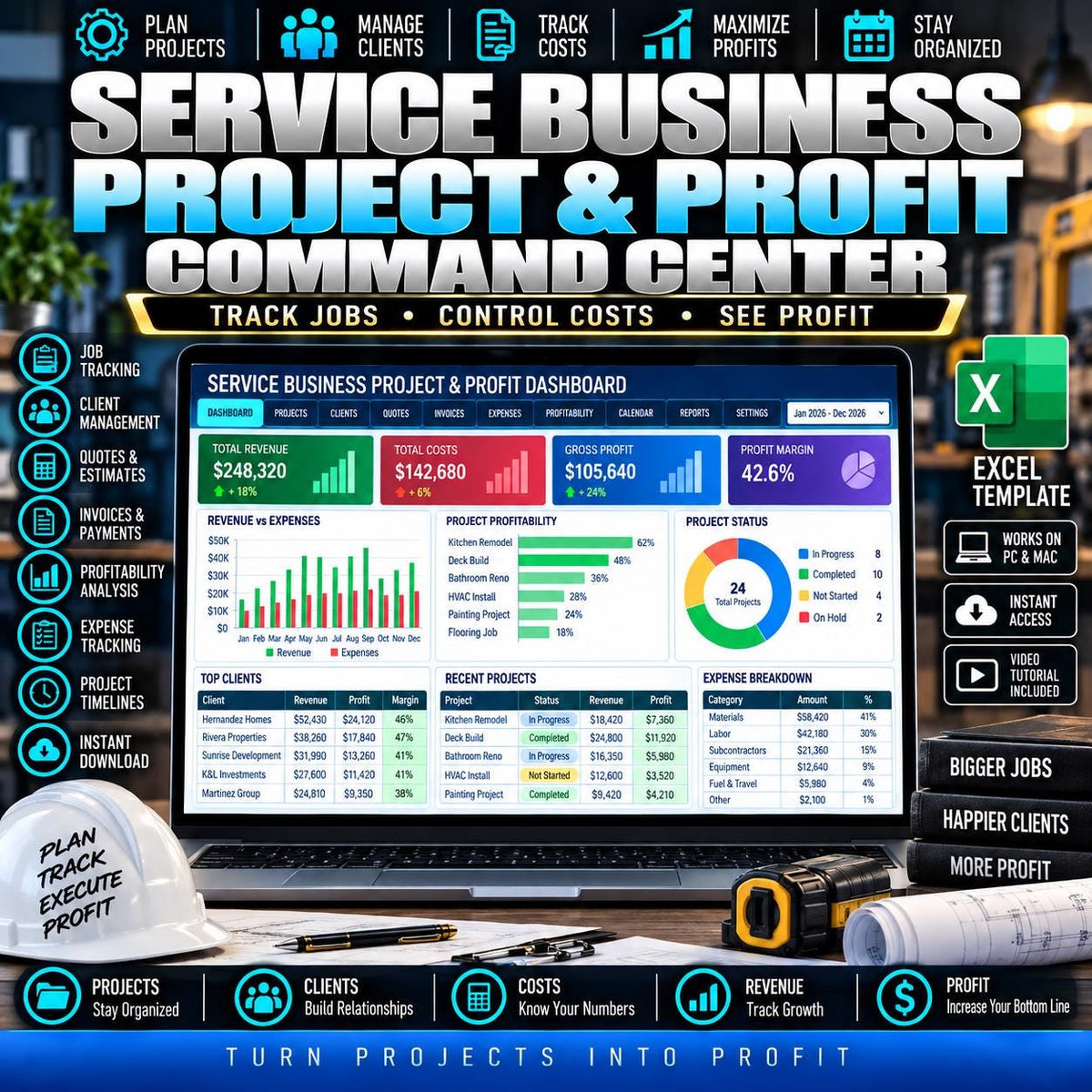 Project Management Spreadsheet Excel - product preview 1