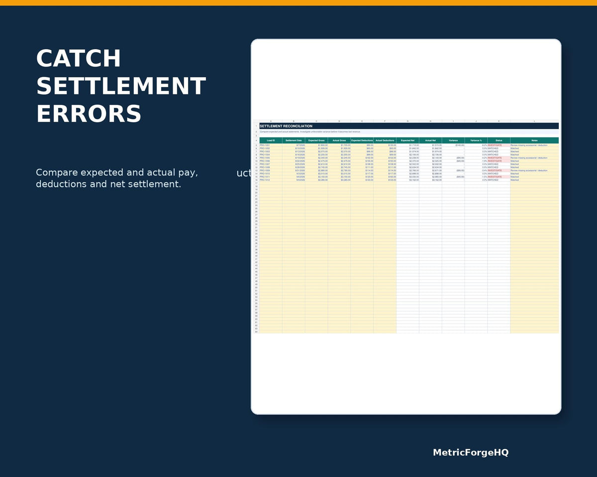 Trucking Business Spreadsheet Excel - product preview 6