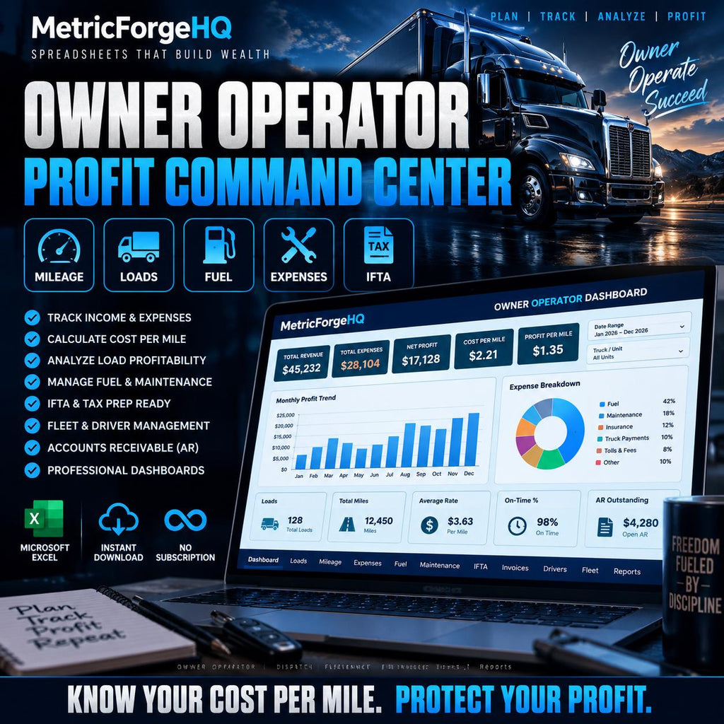 Owner Operator Spreadsheet Excel - product preview 1
