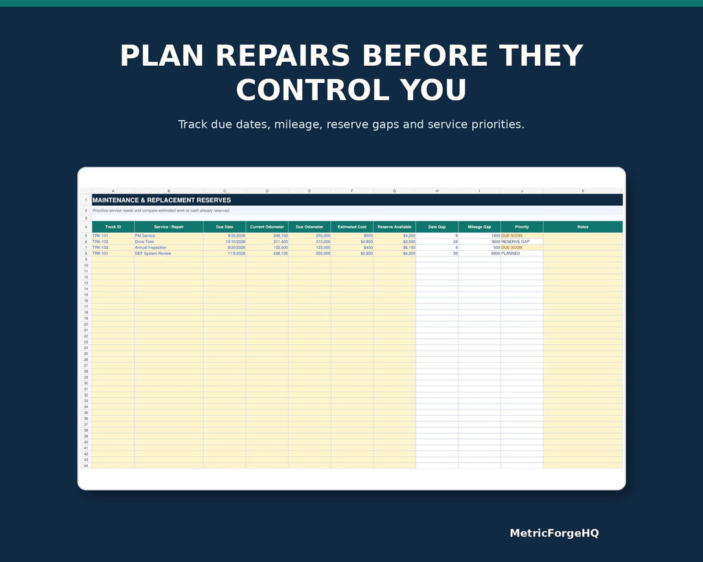 Trucking Business Spreadsheet Excel - product preview 7