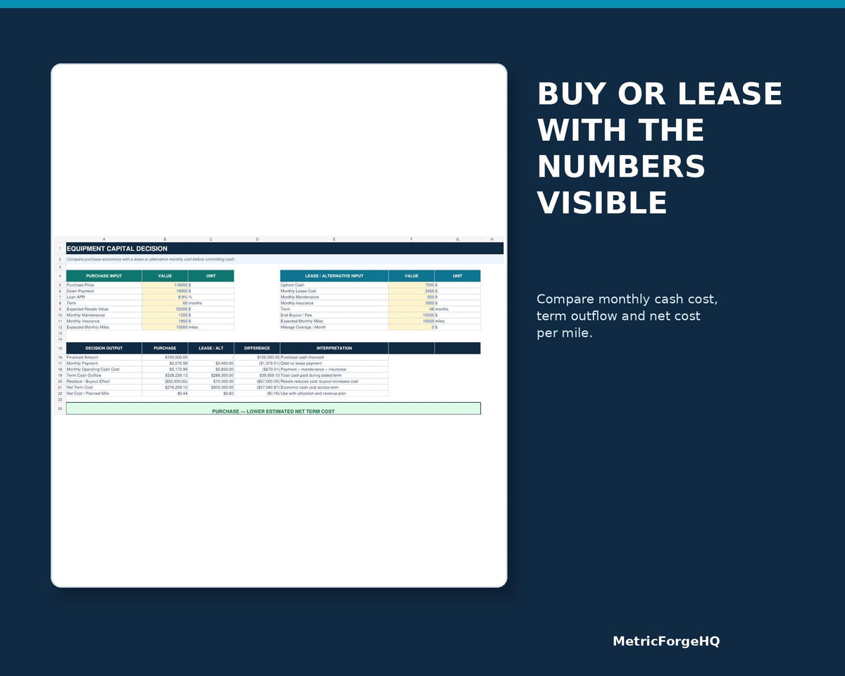Trucking Business Spreadsheet Excel - product preview 8