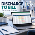 Illustrative premium healthcare operations desk for hospital-discharge-to-bill; actual workbook preview appears in the next listing image