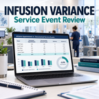 Illustrative premium healthcare operations desk for oncology-infusion-variance; actual workbook preview appears in the next listing image