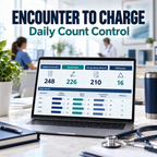 Illustrative premium healthcare operations desk for physician-encounter-to-charge; actual workbook preview appears in the next listing image