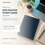 Studio mockup of MetricForgeHQ RCM Master Study Guide digital pack