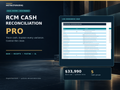 RCM Cash Reconciliation PRO Excel system with authentic synthetic demo dashboard