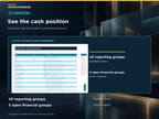 RCM Cash Reconciliation PRO actual synthetic cash dashboard with 10 reporting groups and 5 open financial groups