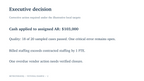 Editable executive decision slide from the included fictional monthly review