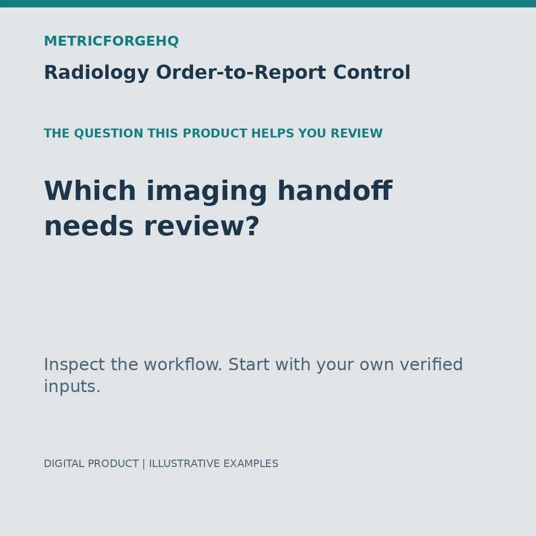 Radiology Order-to-Report Control — captioned 20-second product workflow preview
