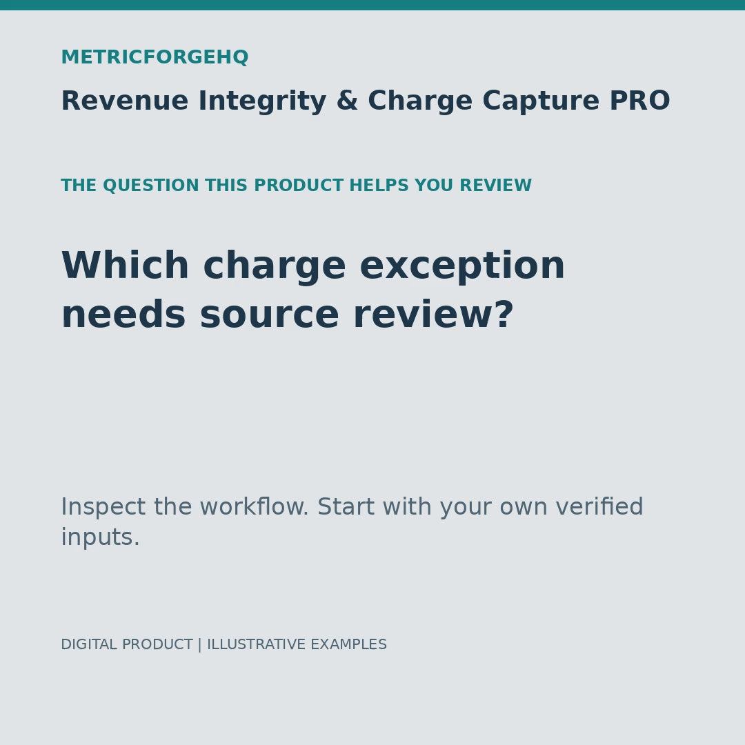 Revenue Integrity & Charge Capture PRO — captioned 20-second product workflow preview