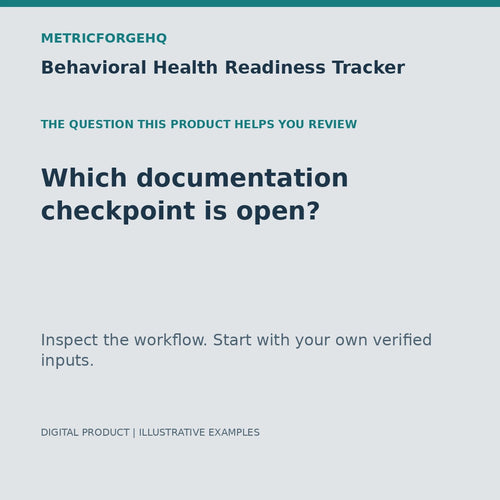 Behavioral Health Readiness Tracker — captioned 20-second product workflow preview