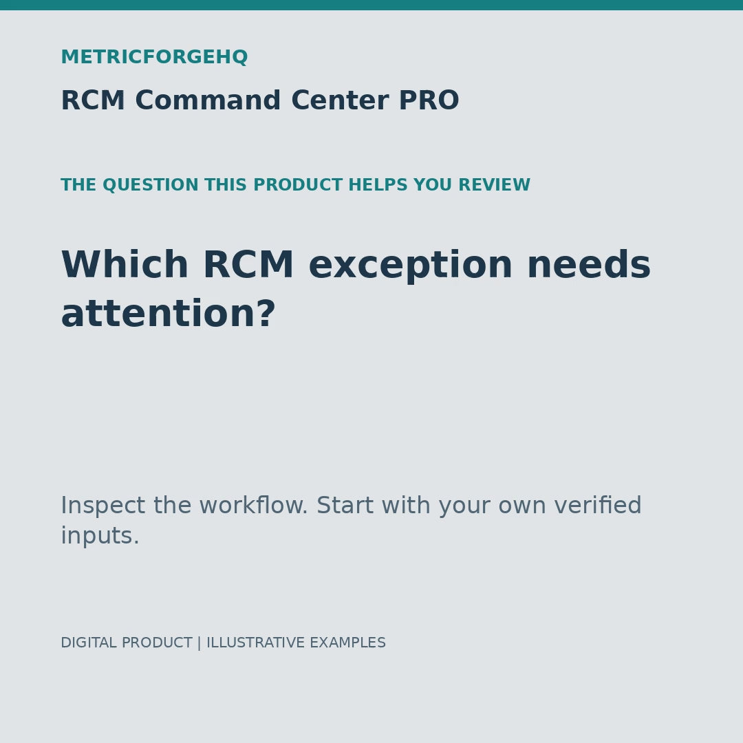 RCM Command Center PRO — captioned 20-second product workflow preview