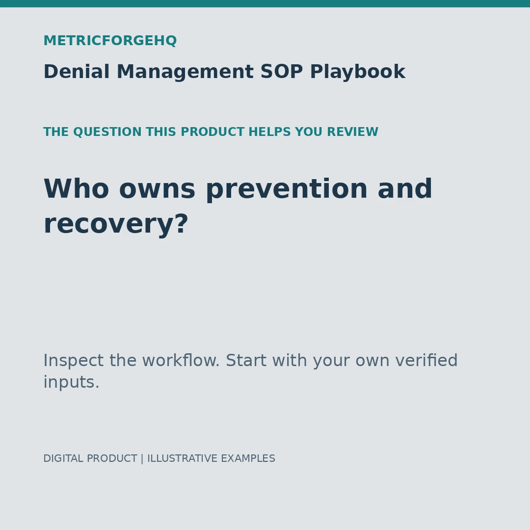 Denial Management SOP Playbook — captioned 20-second product workflow preview