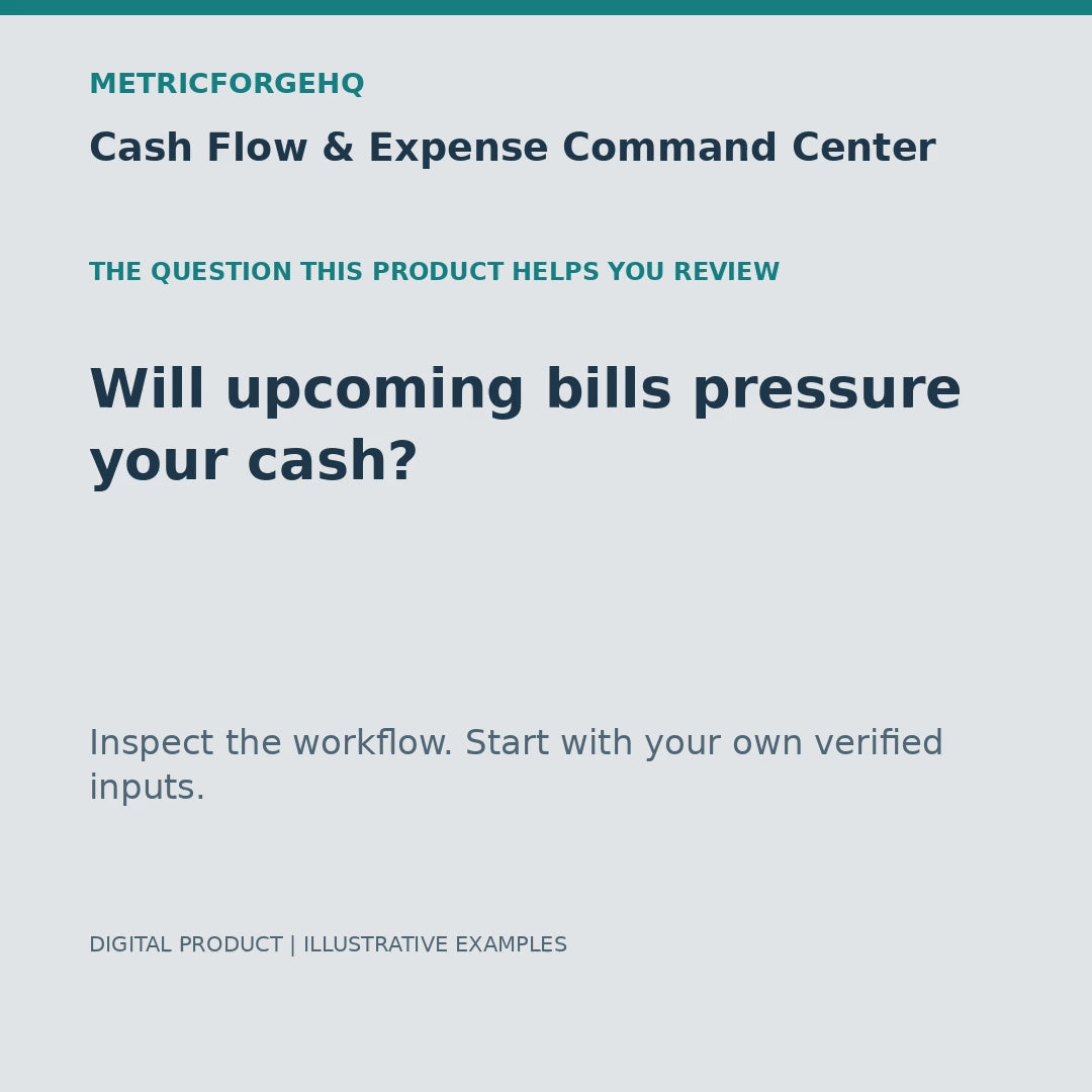 Cash Flow & Expense Command Center — captioned 20-second product workflow preview