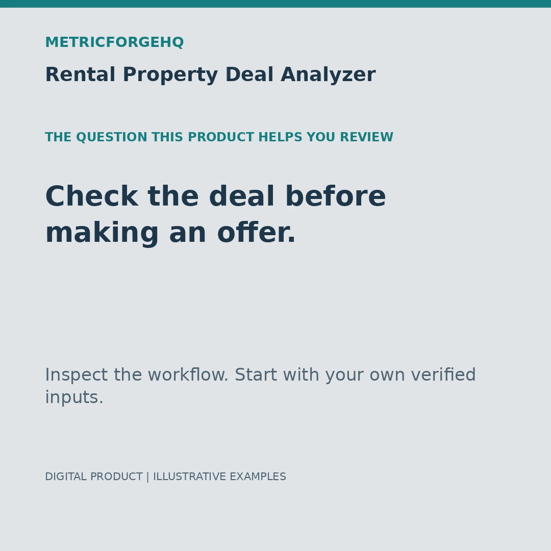 Rental Property Deal Analyzer — captioned 20-second product workflow preview