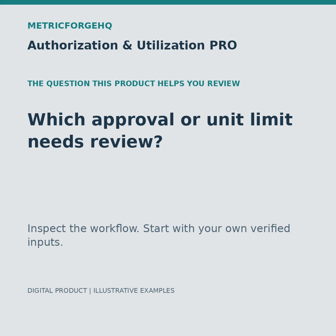 Authorization & Utilization PRO — captioned 20-second product workflow preview