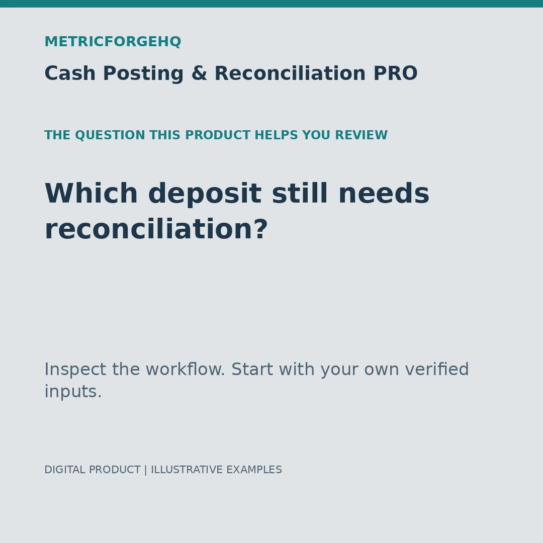 Cash Posting & Reconciliation PRO — captioned 20-second product workflow preview