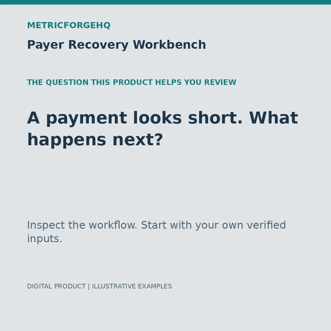 Payer Recovery Workbench — captioned 20-second product workflow preview