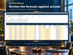 Studio-framed synthetic 13-week Excel forecast showing weekly receipts, bank actuals, variances and matched-week WAPE
